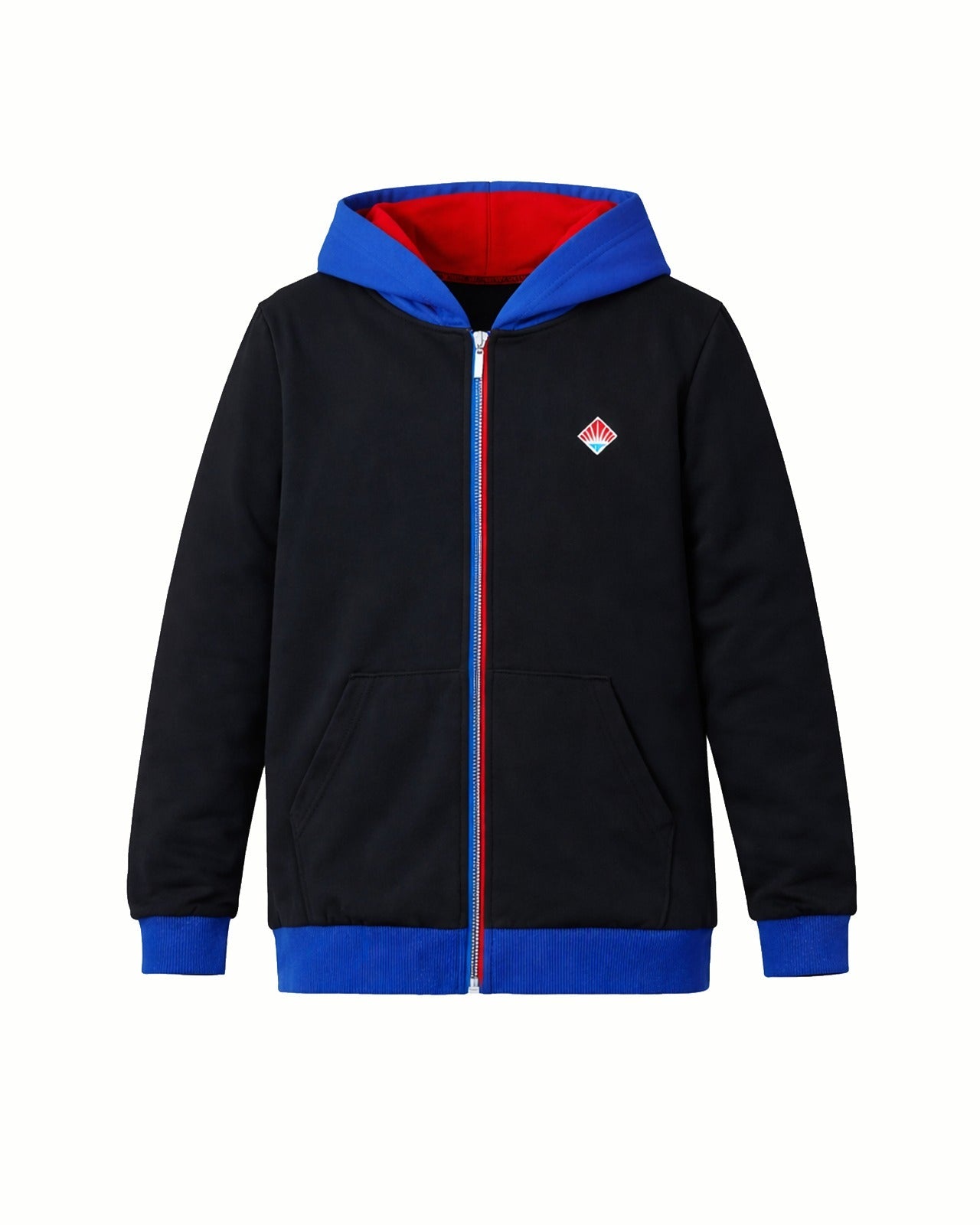 Bahçeşehir Koleji Siyah, Logolu Kırmızı-Mavi Fermuarlı Kolej Ceketi